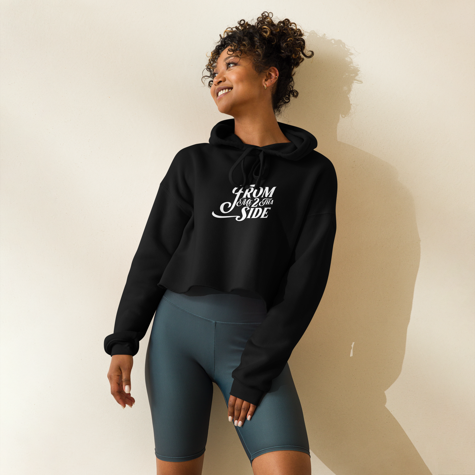 "From Me 2 Tha Side" Crop Top Hoodie